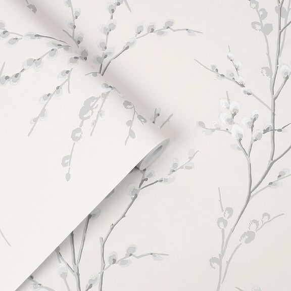 Shop Cream Wallpaper Collection - Cream tree & leaf wallpaper roll by Laura Ashley