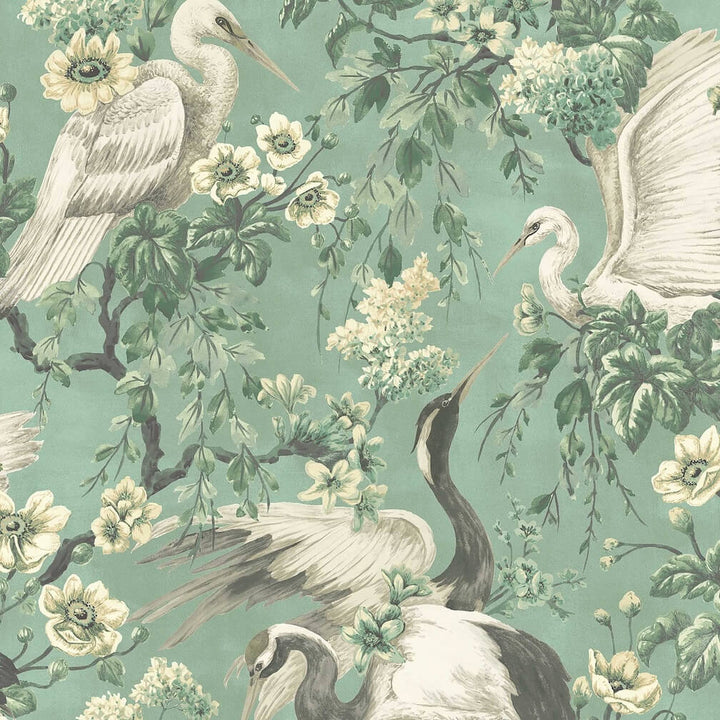 Woodchip & Magnolia Maurice Duck Moss Green Wallpaper