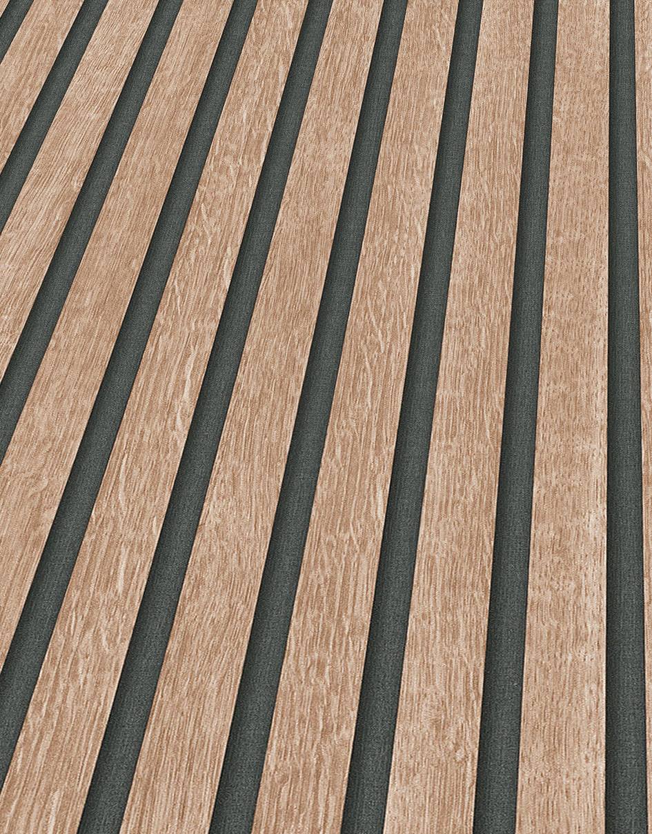 Acoustic Wood Panelling Beige Wallpaper by Erismann - 10400 - 32