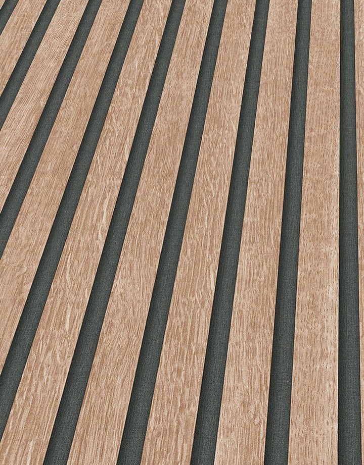 Acoustic Wood Panelling Beige Wallpaper by Erismann - 10400 - 32