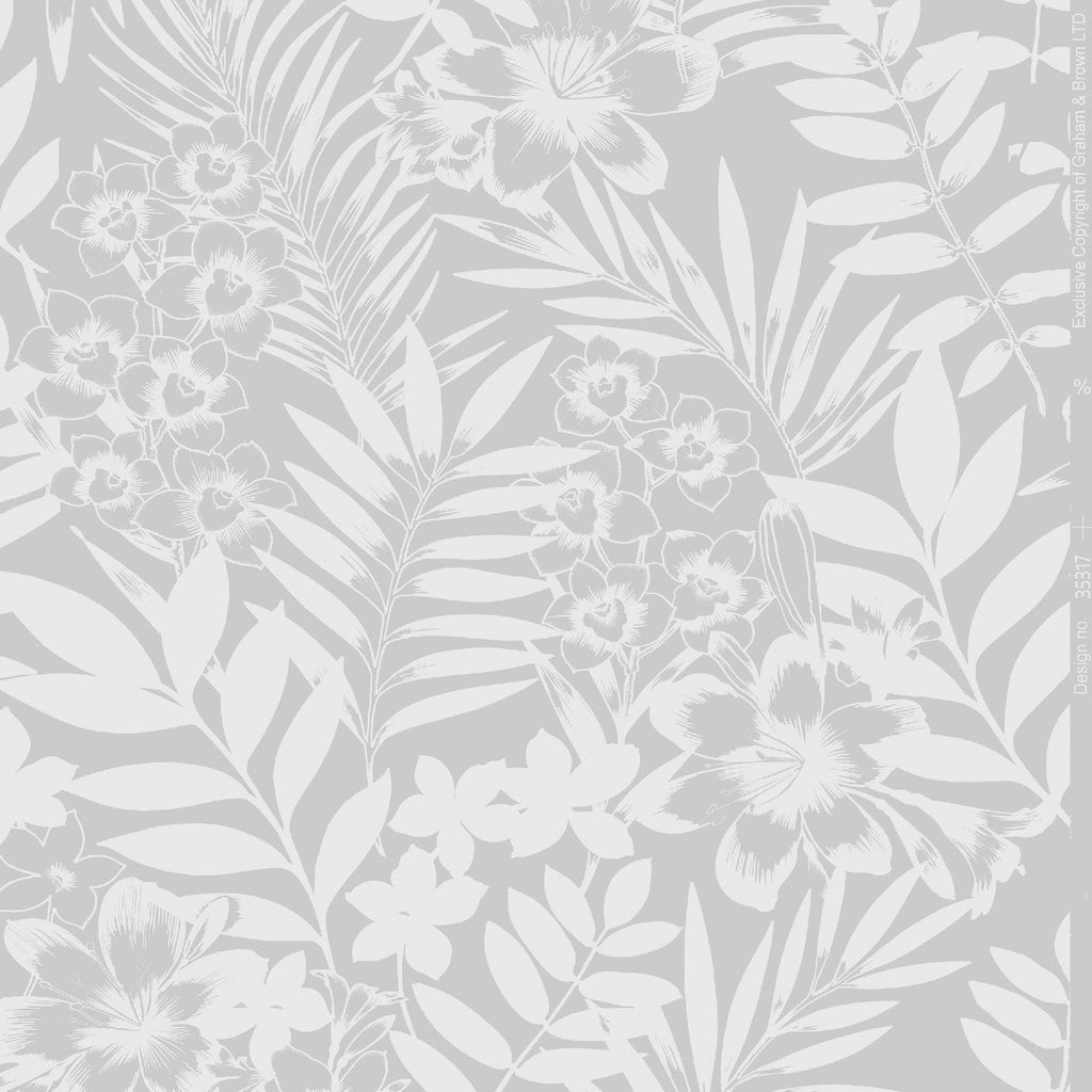 - Boutique Palm Springs Silver Wallpaper - 105140 - Decor Warehouse