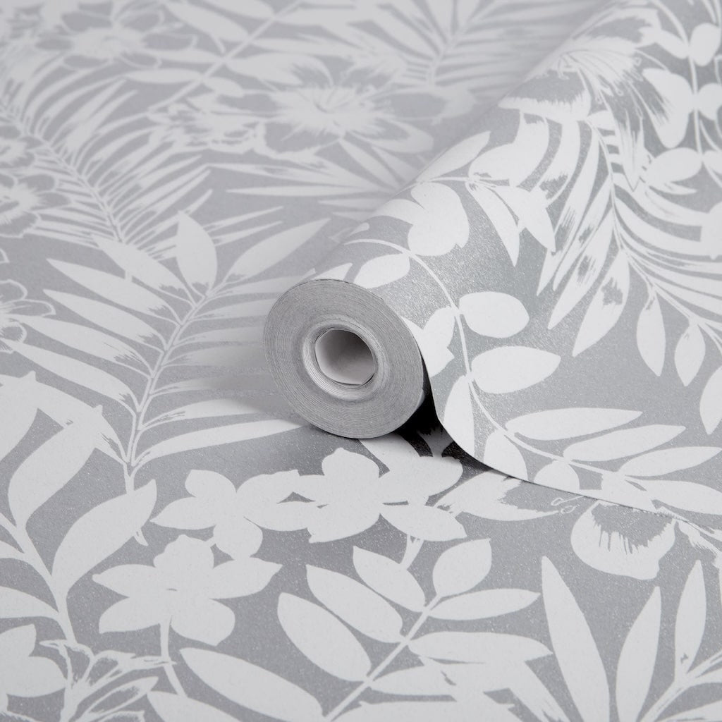 - Boutique Palm Springs Silver Wallpaper - 105140 - Decor Warehouse