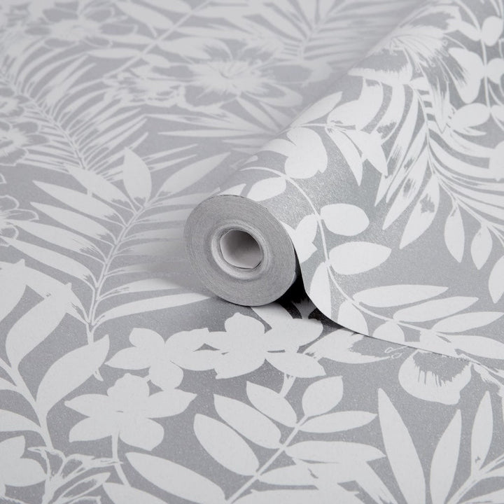 - Boutique Palm Springs Silver Wallpaper - 105140 - Decor Warehouse