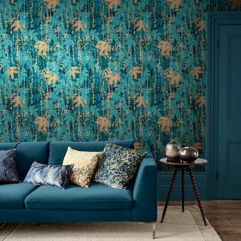 - Clarissa Hulse Canopy Peacock Wallpaper - 120393 - Decor Warehouse