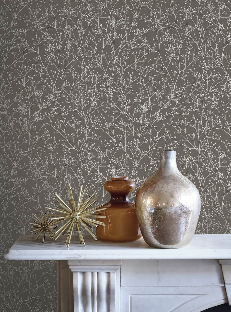 - Clarissa Hulse Gypsophila Mocha & Silver Wallpaper - 120369 - Decor Warehouse