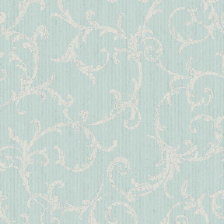 Empress Scroll Duck Egg Wallpaper - 104964