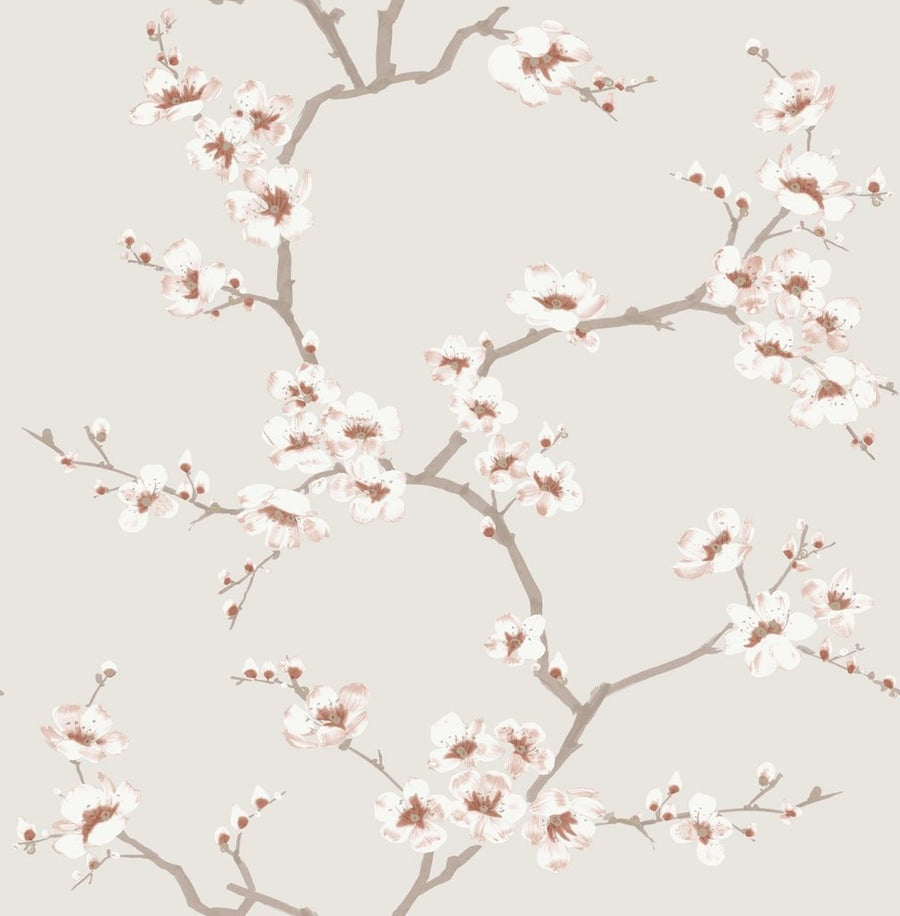 Fresco Apple Blossom Burnt Orange Wallpaper -