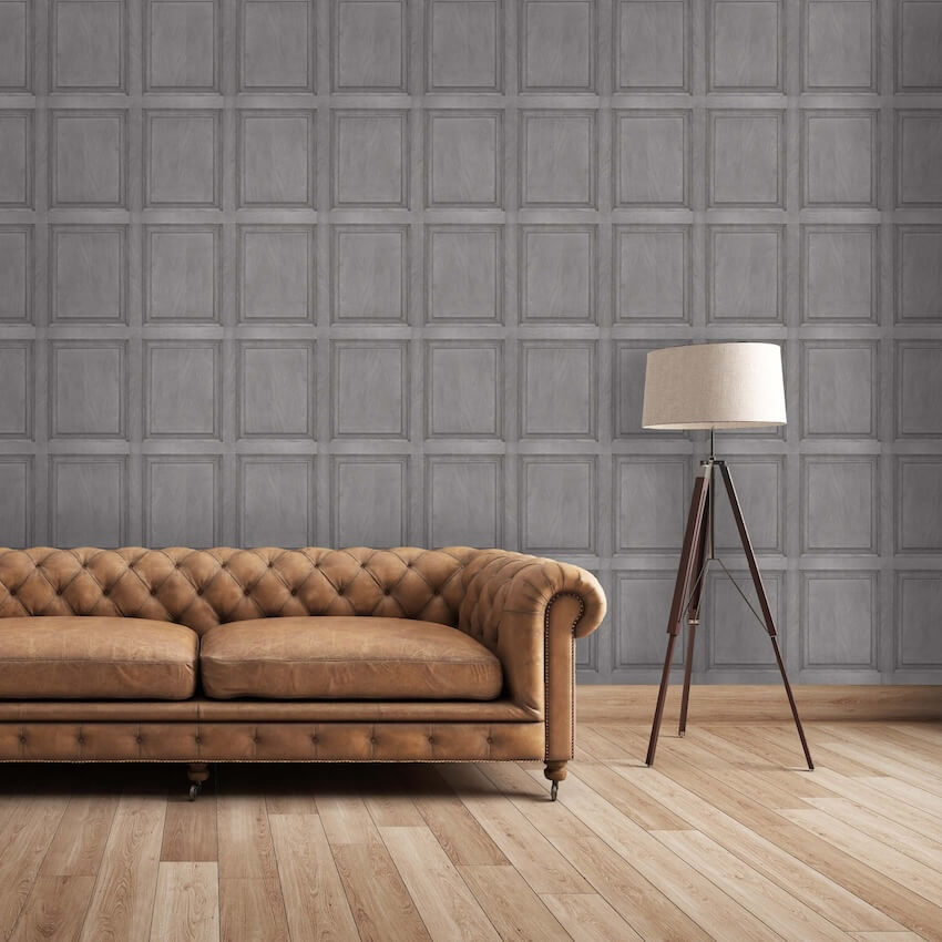- Grey Wood Panel Wallpaper - WM - 129 - Decor Warehouse