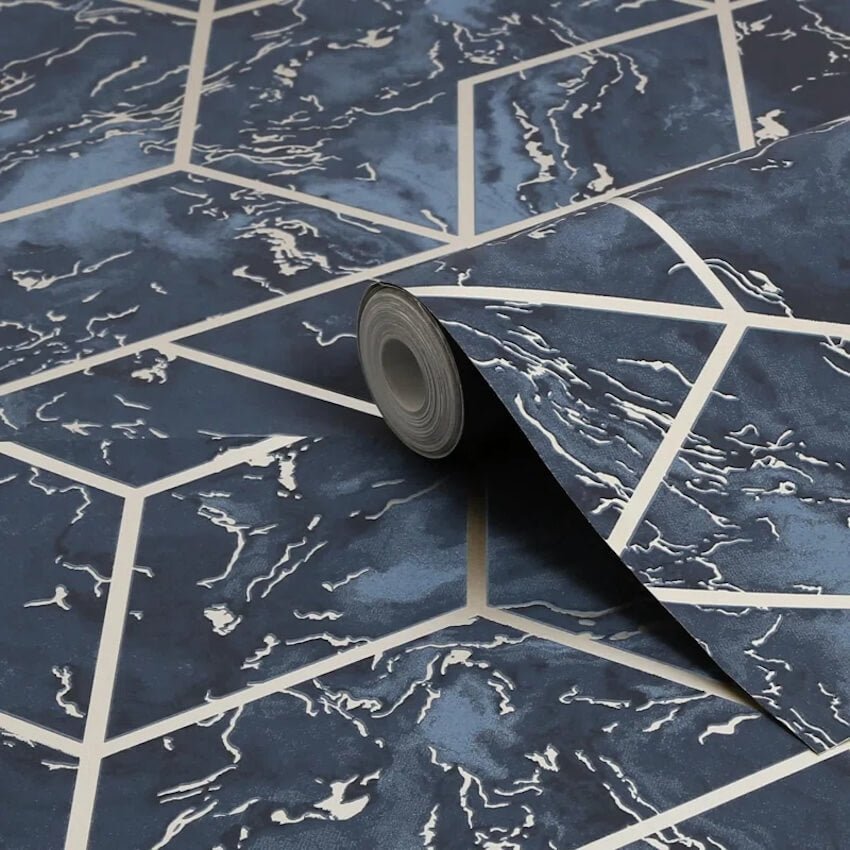 - Hestia Geo Midnight Wallpaper - 115601 - Decor Warehouse