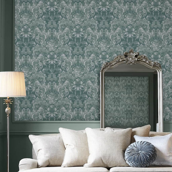 - Laura Ashley Apolline Jade Green Wallpaper - 119842 - Decor Warehouse