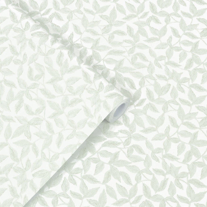 - Laura Ashley Erwood Pale Eau de Nil Wallpaper - 115265 - Decor Warehouse