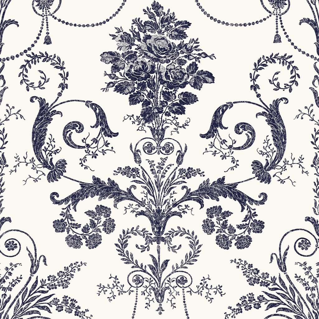 - Laura Ashley Josette Off White and Midnight Wallpaper - 113387 - Decor Warehouse