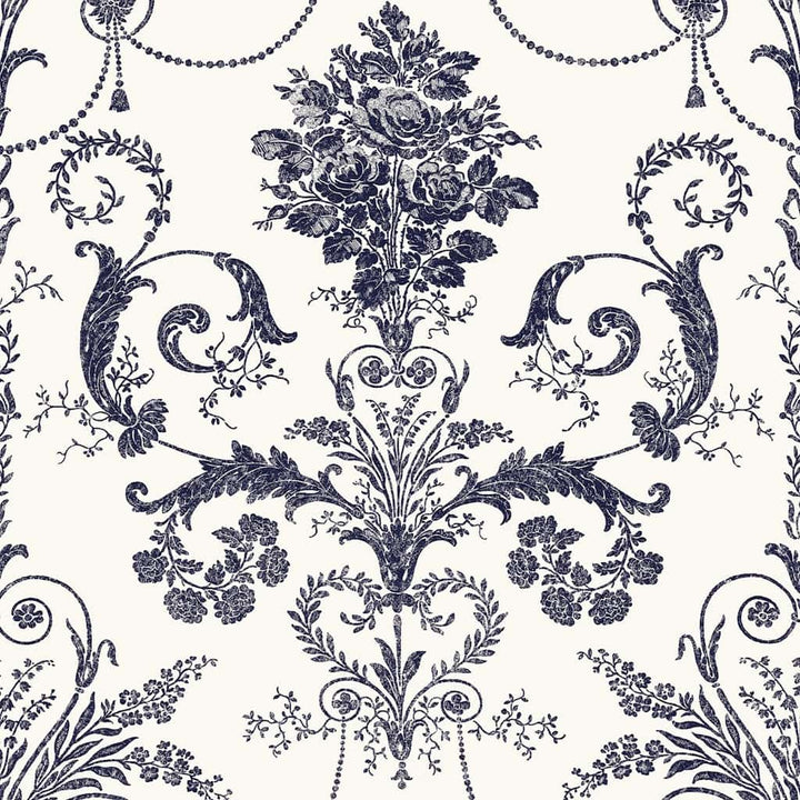 - Laura Ashley Josette Off White and Midnight Wallpaper - 113387 - Decor Warehouse