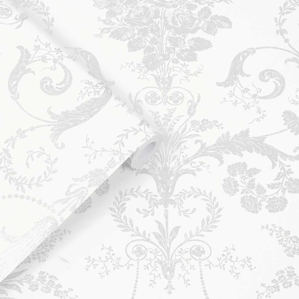 - Laura Ashley Josette Silver Wallpaper - 113379 - Decor Warehouse