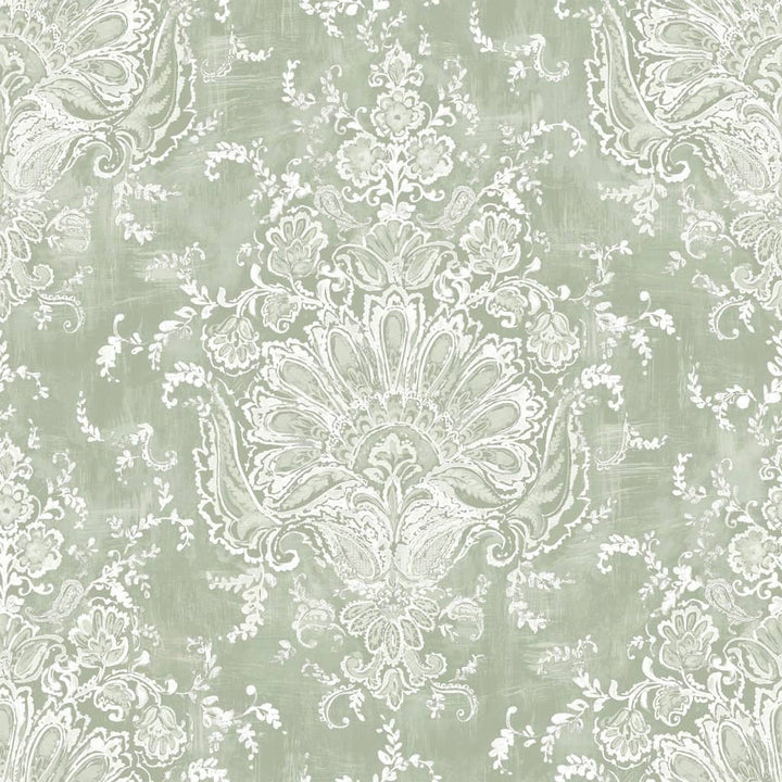 130105 - Laura Ashley - Laura Ashley Maddox Sage Green Wallpaper - Decor Warehouse