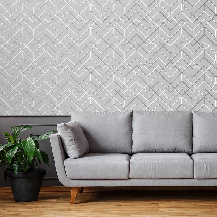 Losanges Filaires Silver Wallpaper - 106155