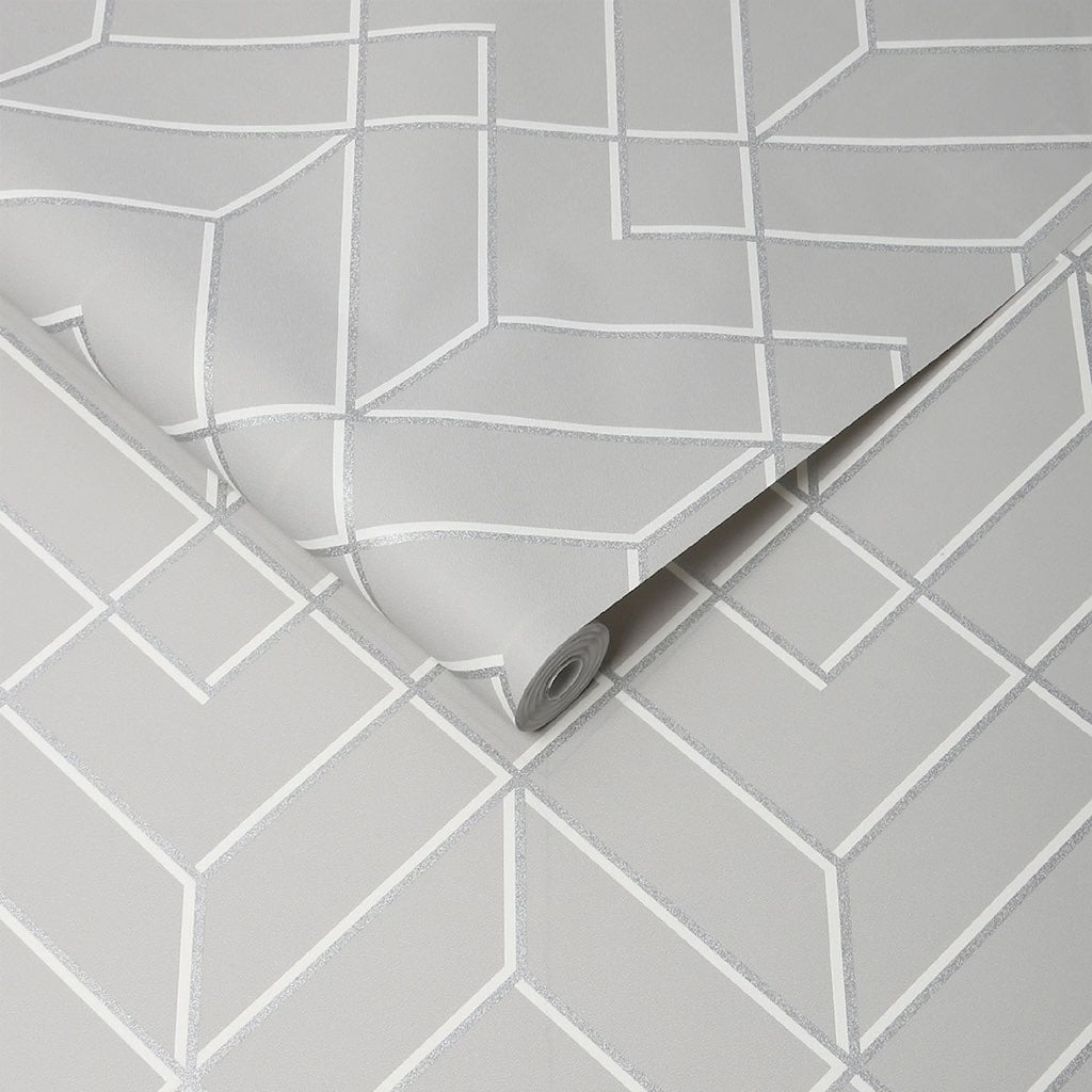 Losanges Filaires Silver Wallpaper - 106155