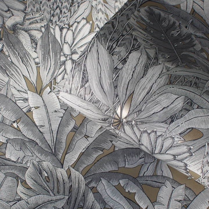 - Muriva Lush Forest Gold Metallic Wallpaper - 205503 - Decor Warehouse