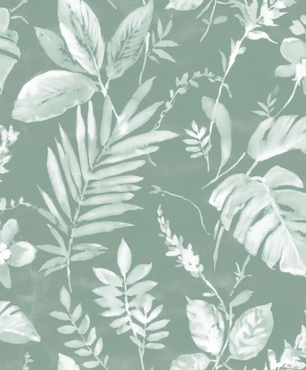 - Muriva Tane Leaf Green Wallpaper - L98904 - Decor Warehouse