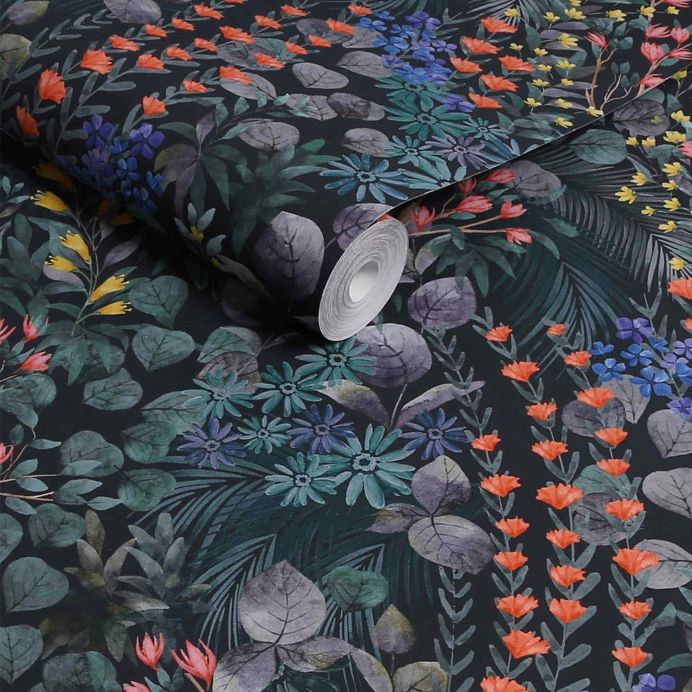 - Next - Multicoloured Brights Rich Rebel Eden Floral Wallpaper - 122877 - Decor Warehouse