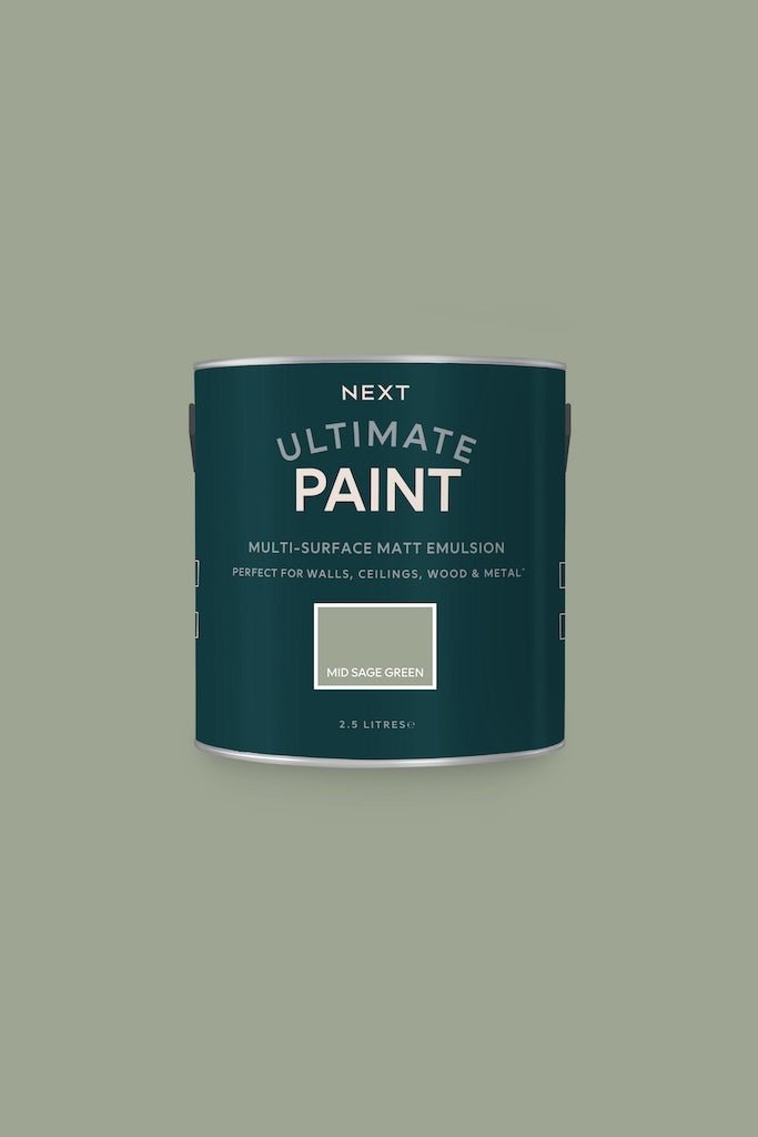 - Next Ultimate Multi Surface Matt Emulsion Paint - Mid Sage Green 2.5L - U37094 - Decor Warehouse