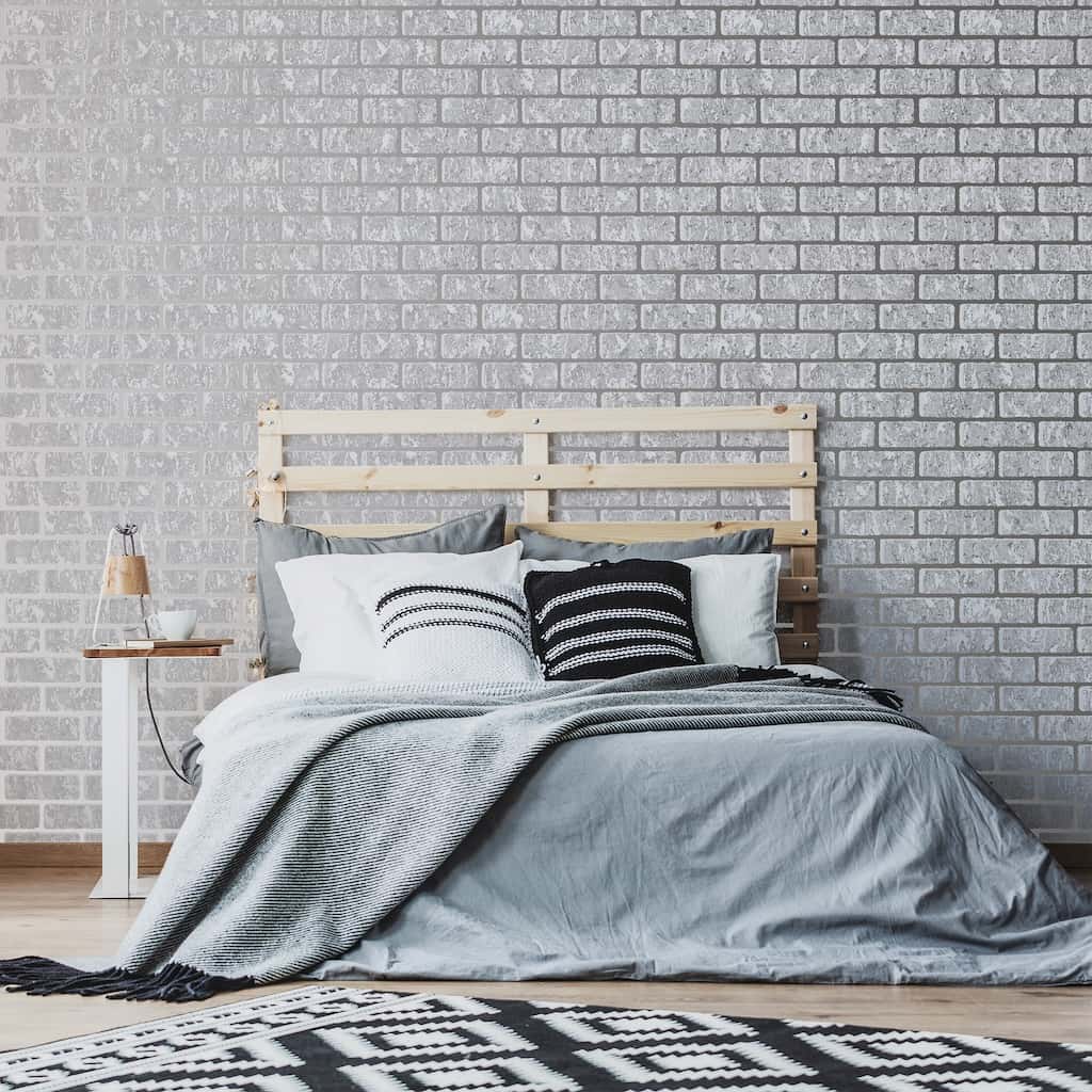 Superfresco Milan Brick Silver Wallpaper - 106523