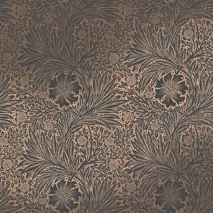 William Morris Marigold Fibrous Charcoal wallpaper with metallic finish, view all metallic wallpapers