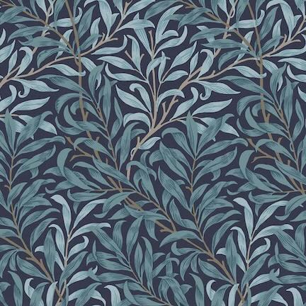 William Morris Willow Bough Deep Blues wallpaper, view all William Morris tree and leaf designs