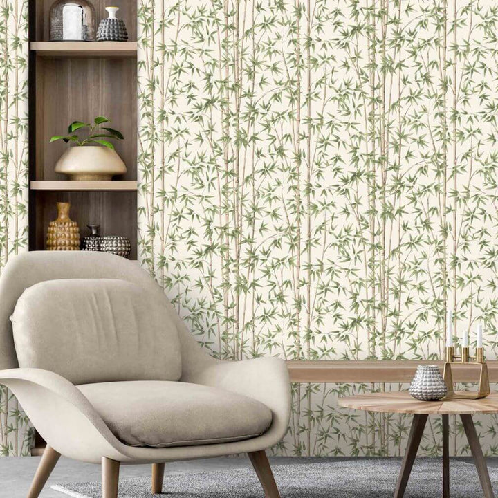 Woodchip & Magnolia Bamboozle Sage Wallpaper - WM-397-02
