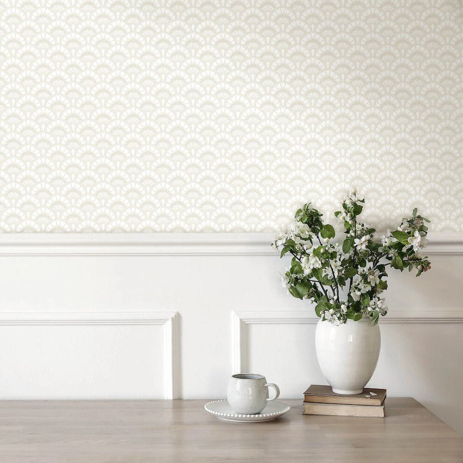 Woodchip & Magnolia Betsy Fan Ditsy Magnolia Wallpaper kitchen
