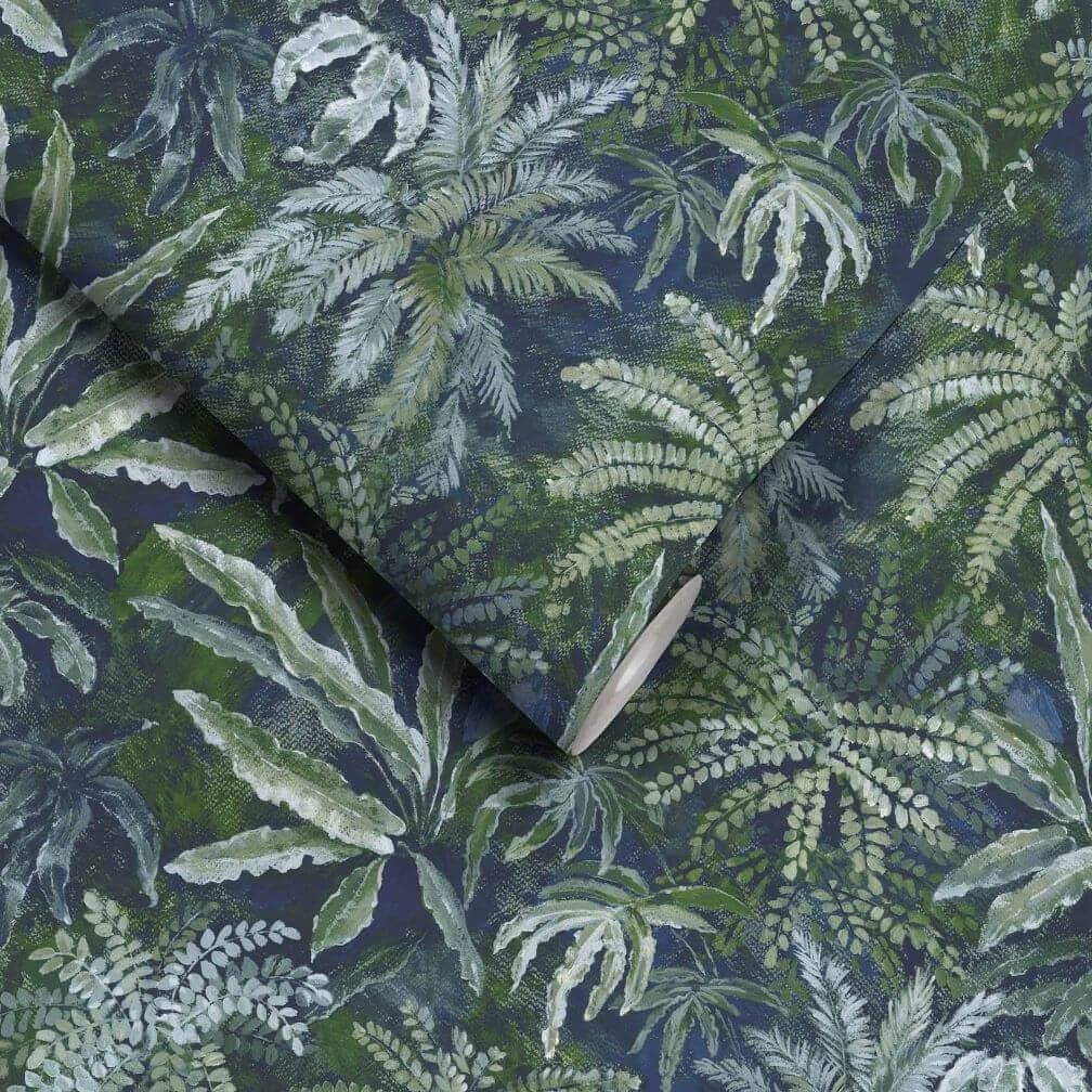 Woodchip & Magnolia Fern in Lush Green Wallpaper - WM-130