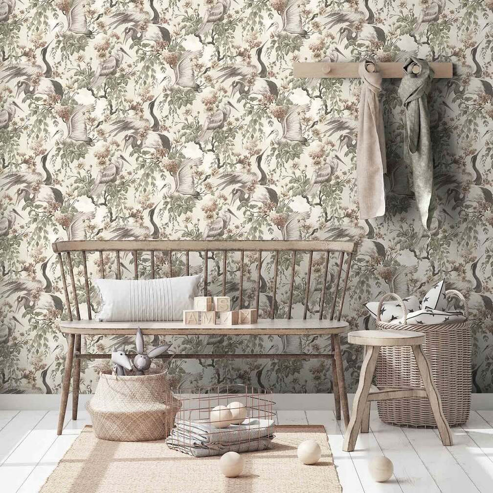 Woodchip & Magnolia Maurice Sage Wallpaper - WM-411-06