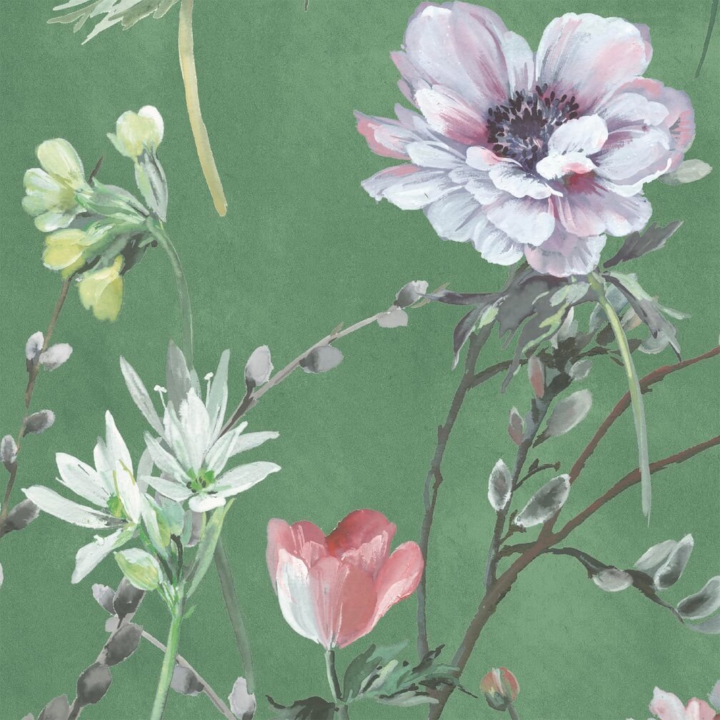 Woodchip & Magnolia Maytime Evergreen Wallpaper - WM-383-03