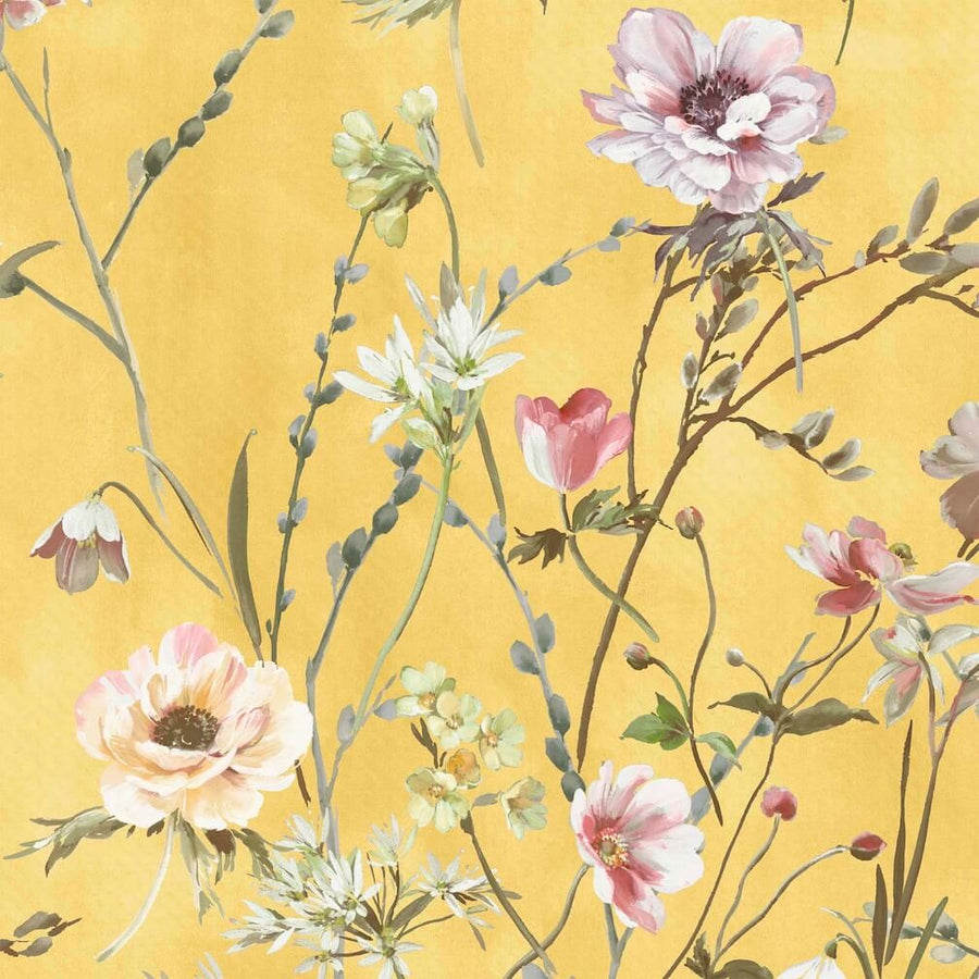 Woodchip & Magnolia Maytime Sunny Yellow Wallpaper - WM-383-06