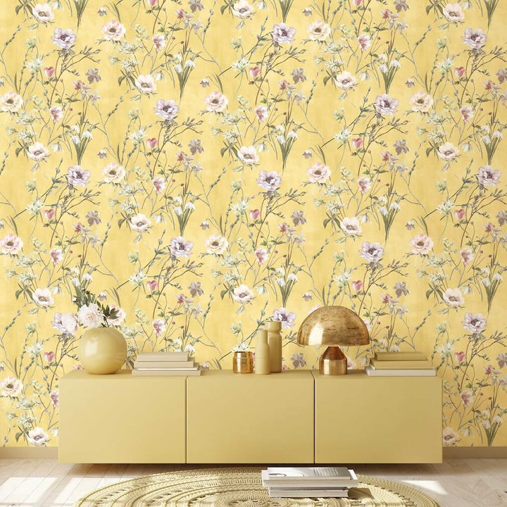 Woodchip & Magnolia Maytime Sunny Yellow Wallpaper - WM-383-06
