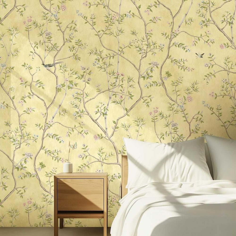 Woodchip & Magnolia Onism Lemon Wallpaper - WM-454-11-6P