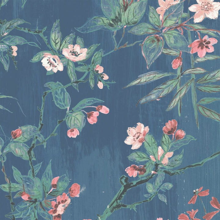 Woodchip & Magnolia Rivington Marine Blue/Blush Wallpaper - WM-126-09