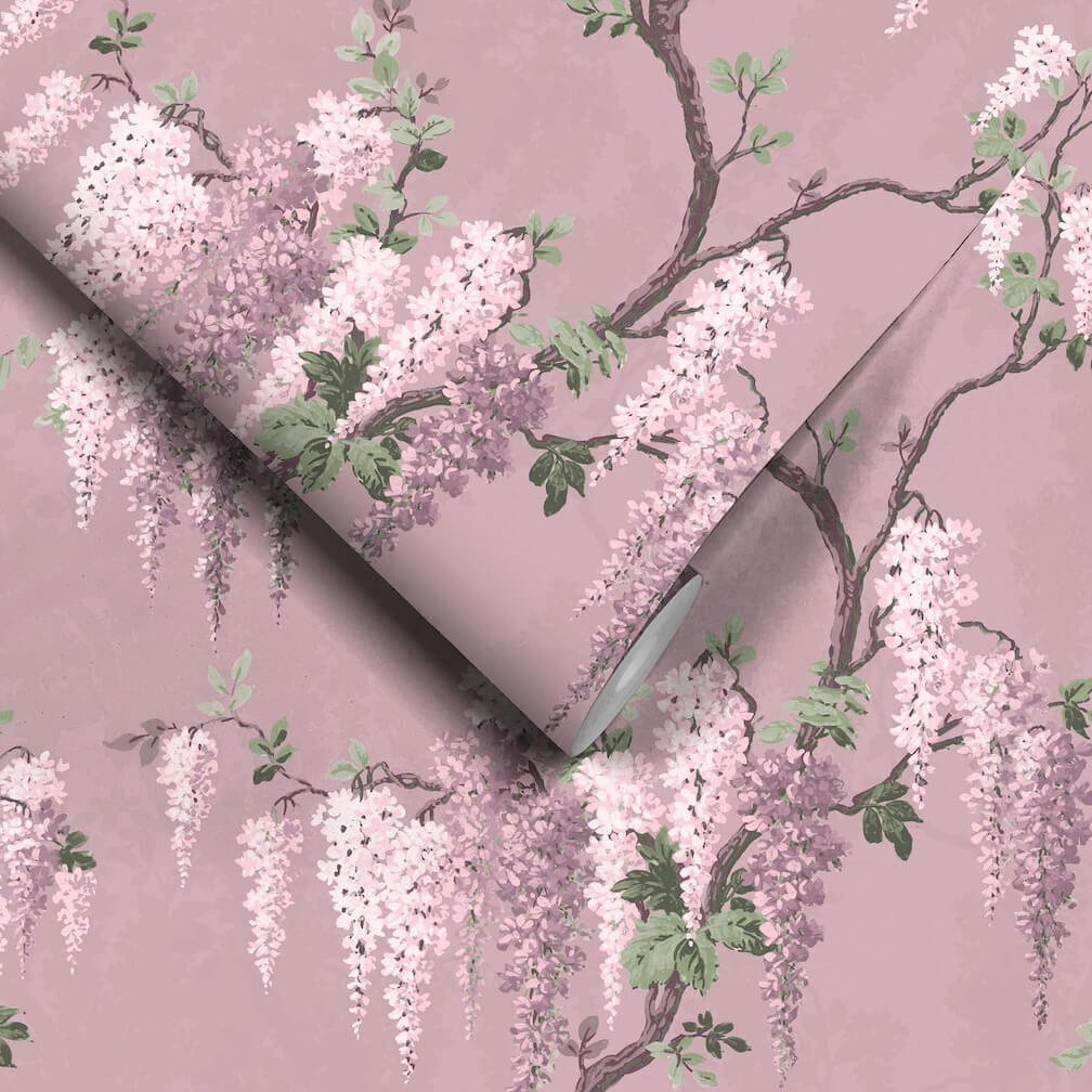 Woodchip & Magnolia Wisteria in Deep Lavender Wallpaper - WM-221
