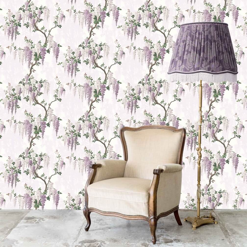 Woodchip & Magnolia Wisteria Lilac Wallpaper - WM-217/S