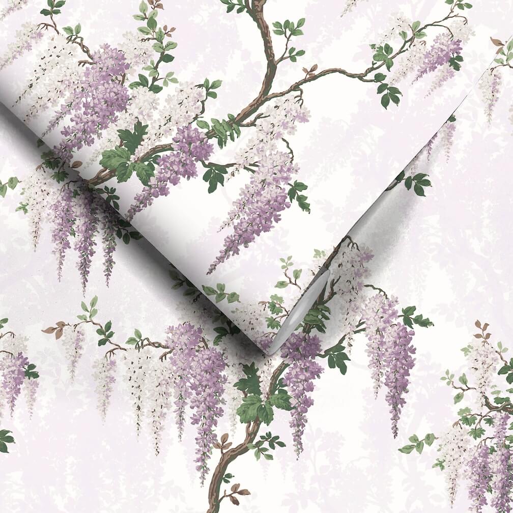 Woodchip & Magnolia Wisteria Lilac Wallpaper - WM-217/S