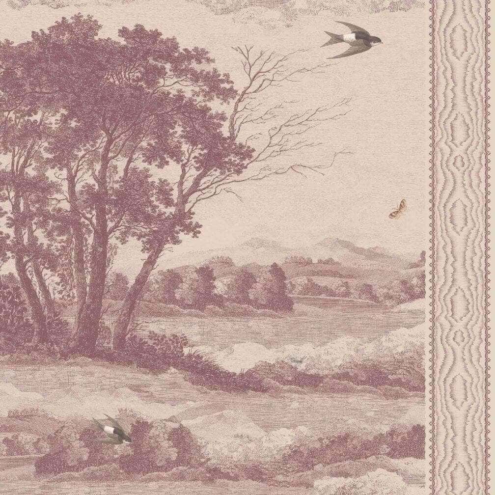 Woodchip & Magnolia Zephyr Mulberry Stripe Wallpaper - WM-484-04