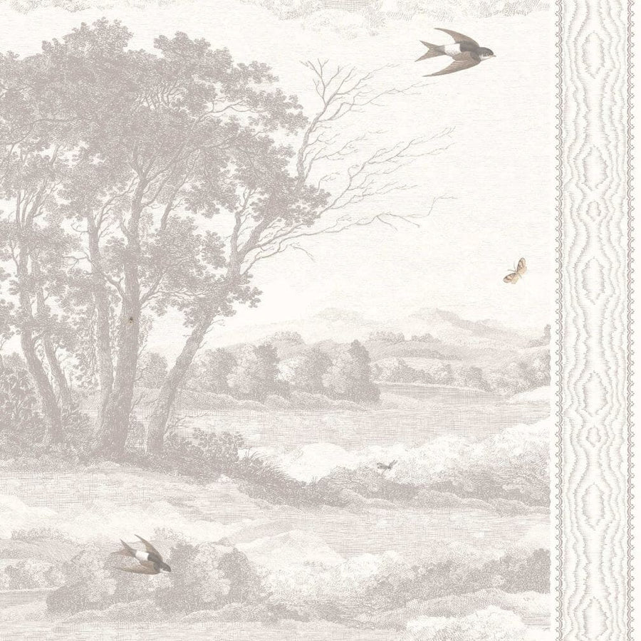 Woodchip & Magnolia Zephyr Taupe Stripe Wallpaper CAD image