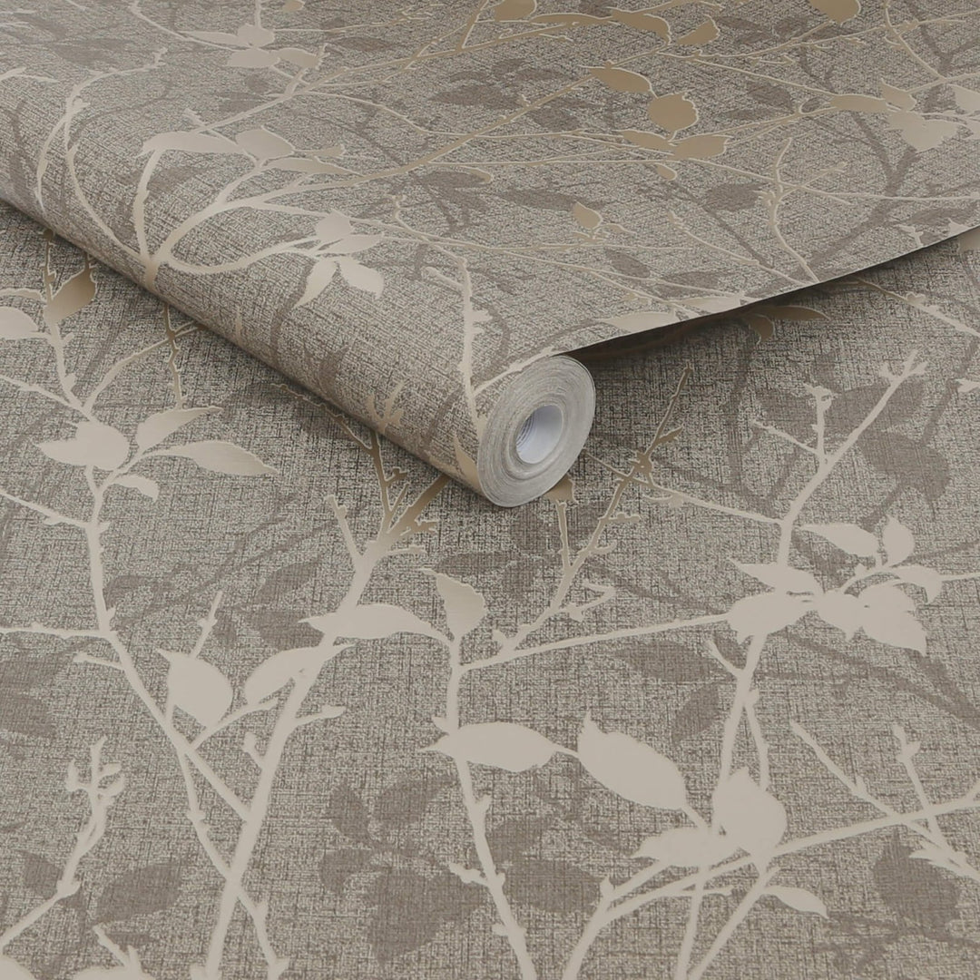 122434-Graham & Brown-Belle Taupe & Gold Wallpaper-Decor Warehouse