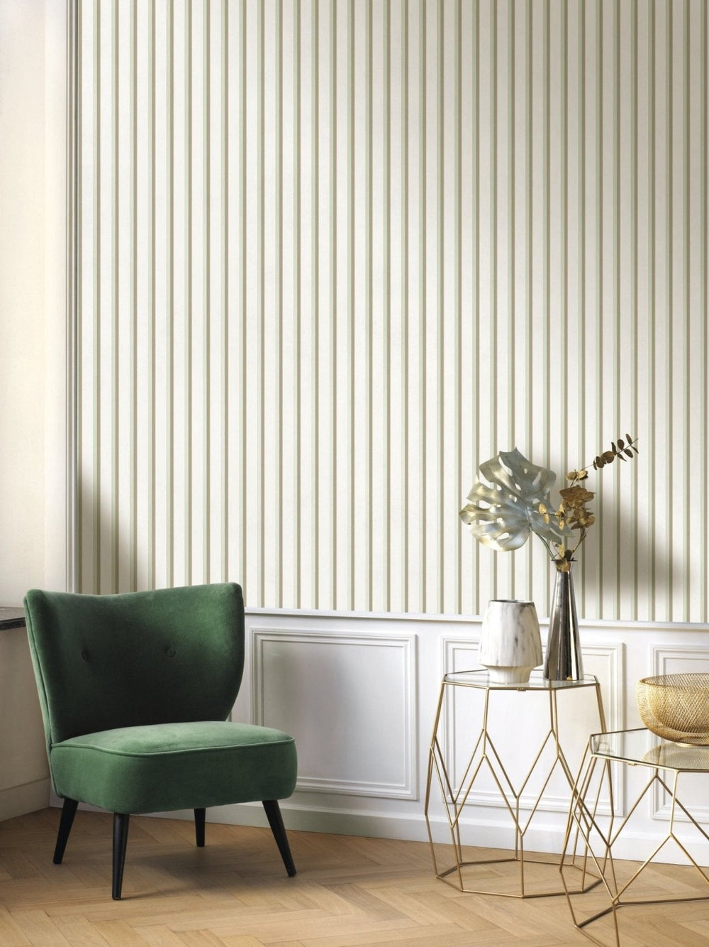 Casadeco Derby Country Club - Vert Amande Wallpaper - DERB89327200