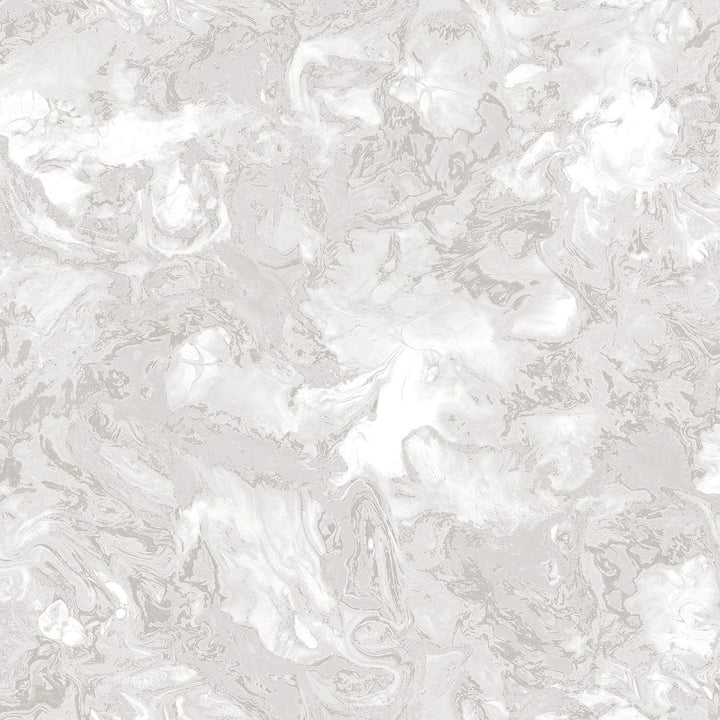 - Crystal - Liquid Marble Shimmer White Silver Wallpaper - 6354 - Decor Warehouse