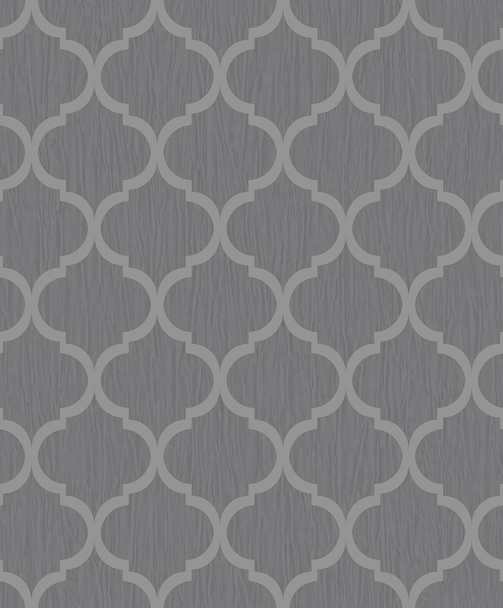 - Crystal Trellis Wallpaper - Grey / Silver - 8897 - Decor Warehouse