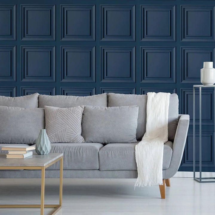 - Fresco Wood Panel Blueberry Wallpaper - 114861 - Decor Warehouse