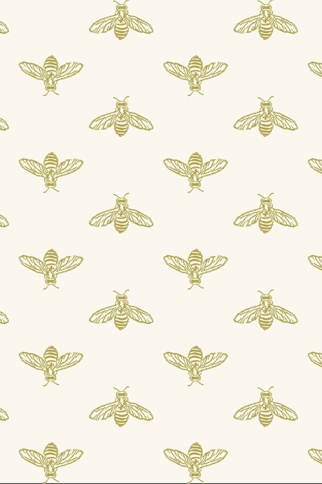 - Joules Block Print Bee Antique Gold Wallpaper - 118547 - Decor Warehouse