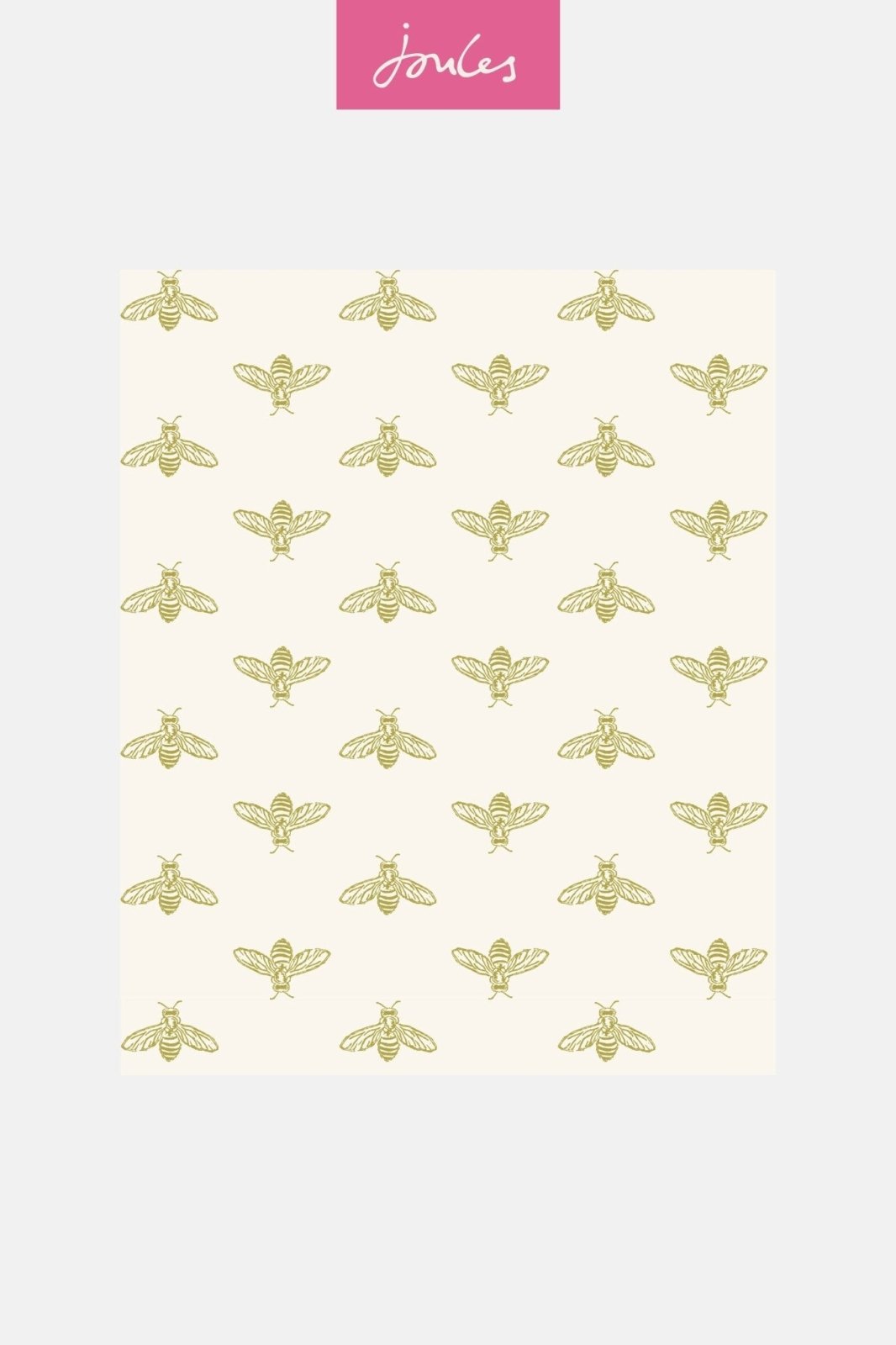 - Joules Block Print Bee Antique Gold Wallpaper - 118547 - Decor Warehouse