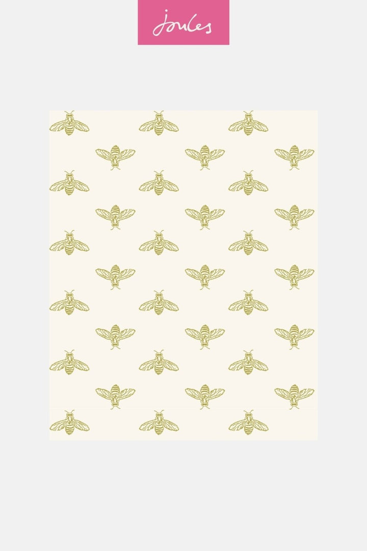- Joules Block Print Bee Antique Gold Wallpaper - 118547 - Decor Warehouse